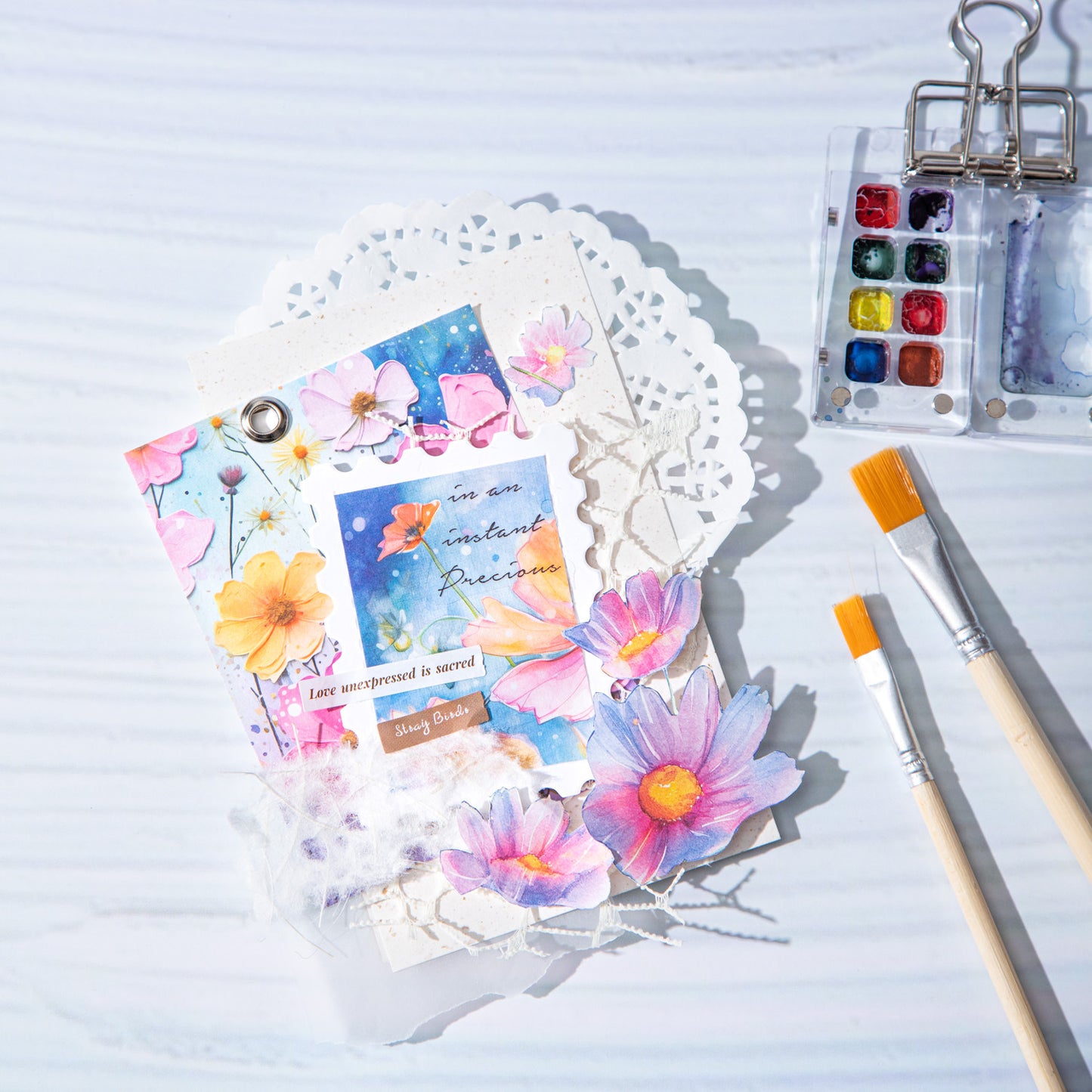 30 Pcs Watercolor Floral Journal Paper YRHH