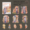 20 Pcs Flroal Telephone Booth Girl PET Stickers DHTGS