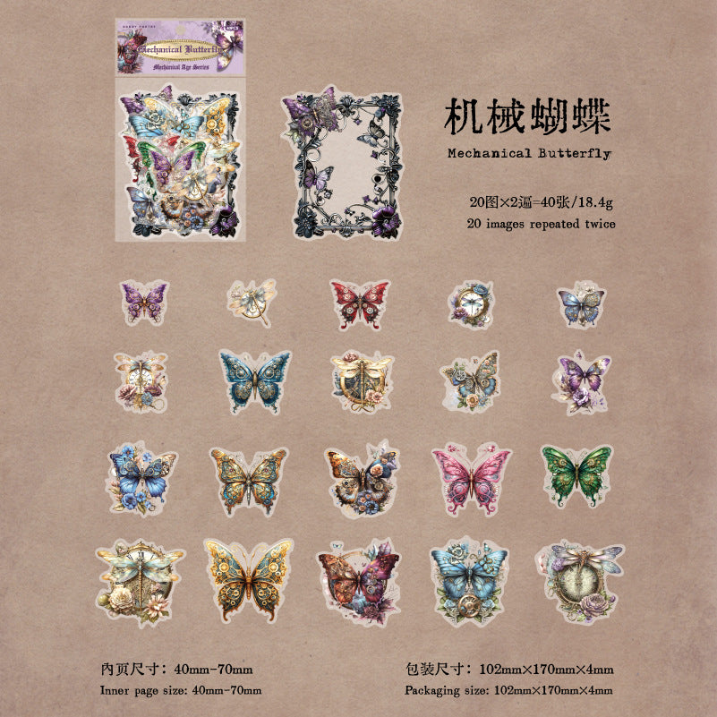 40 Pcs Old Time PET Stickers JXSD