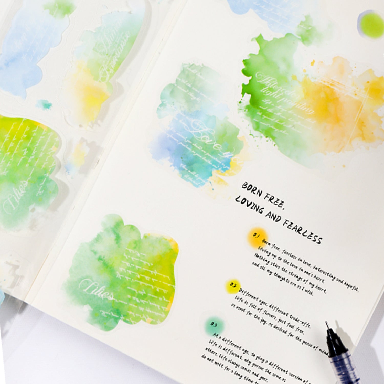 1 Roll Watercolor Stickers Tape SCQH