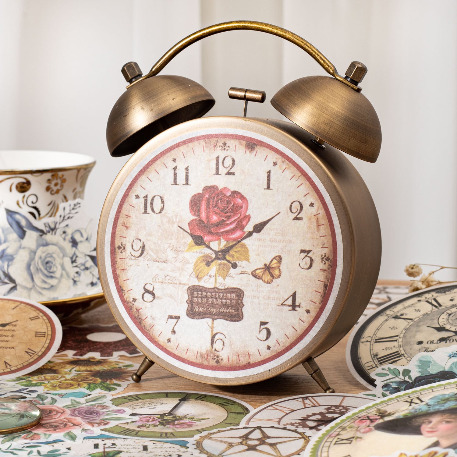 40 Pcs Punk Clock Face Washi Stickers BSZL