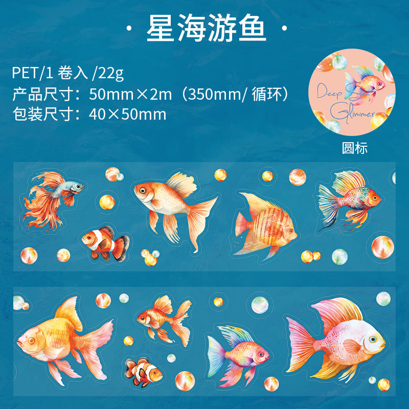 1 Roll Sea Theme Pre-cut Stickers Tape SHWG