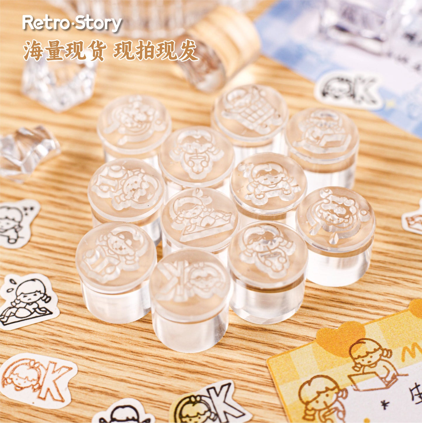 Cute Girl Daily Acrylic Stamp RCDK