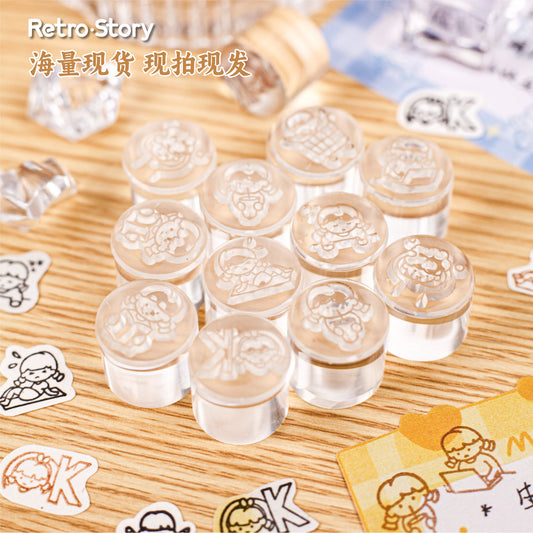 Cute Girl Daily Acrylic Stamp RCDK