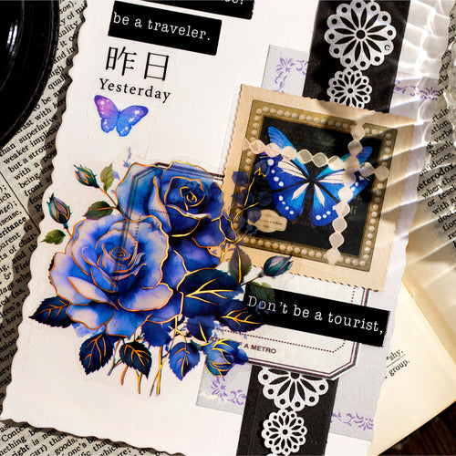 10 Pcs Dark Rose PET Stickers AYMG