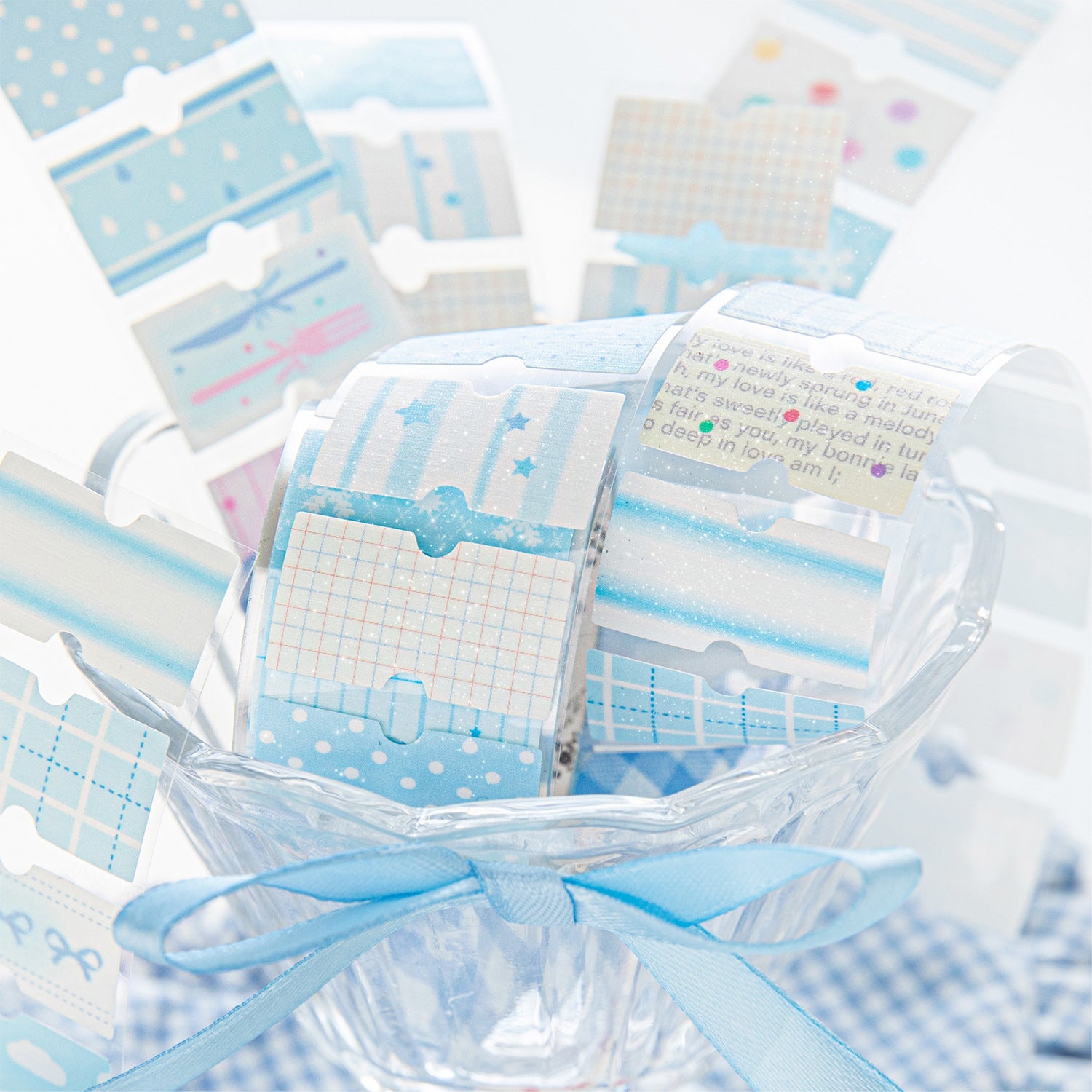 1 Roll Cream Color Label Planner Stickers Tape NYBQT