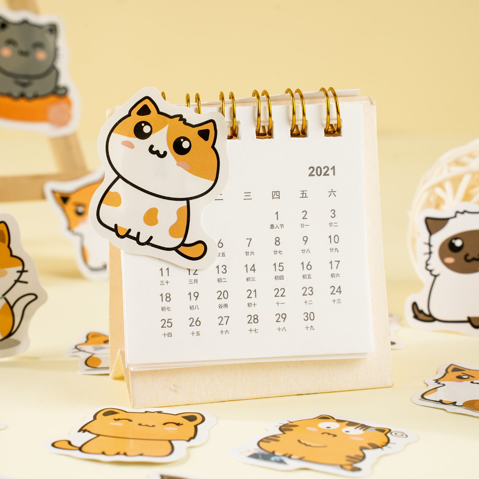 46 Pcs Cute Cat Stickers MMTX