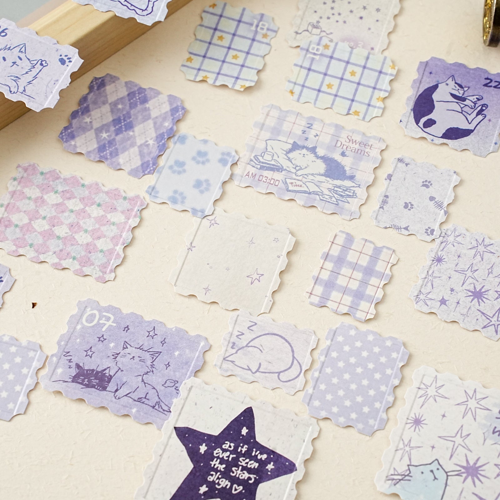 20 Pcs Embossed Post Stamp Stickers NYPK