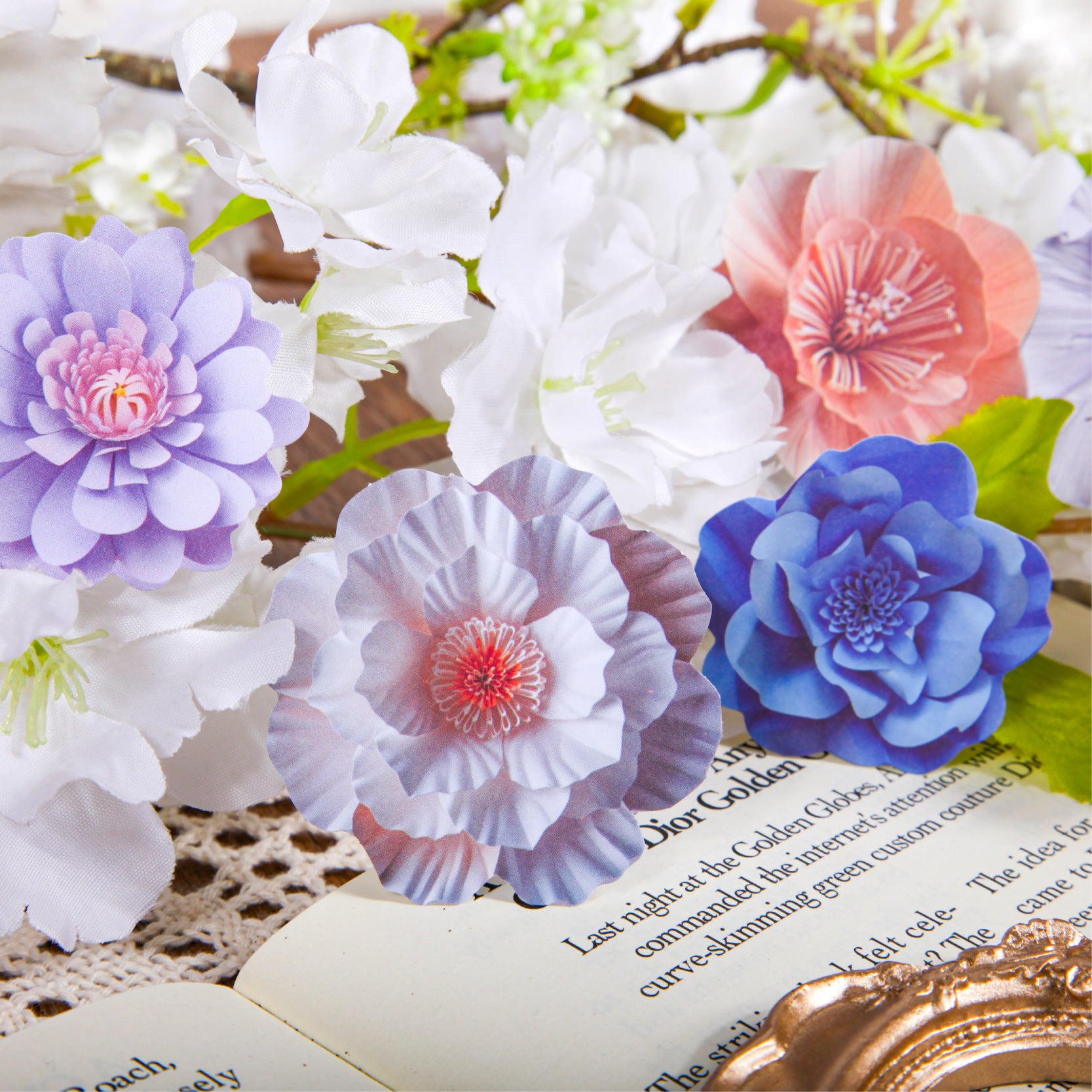 30 Pcs Flower Stickers HSJX