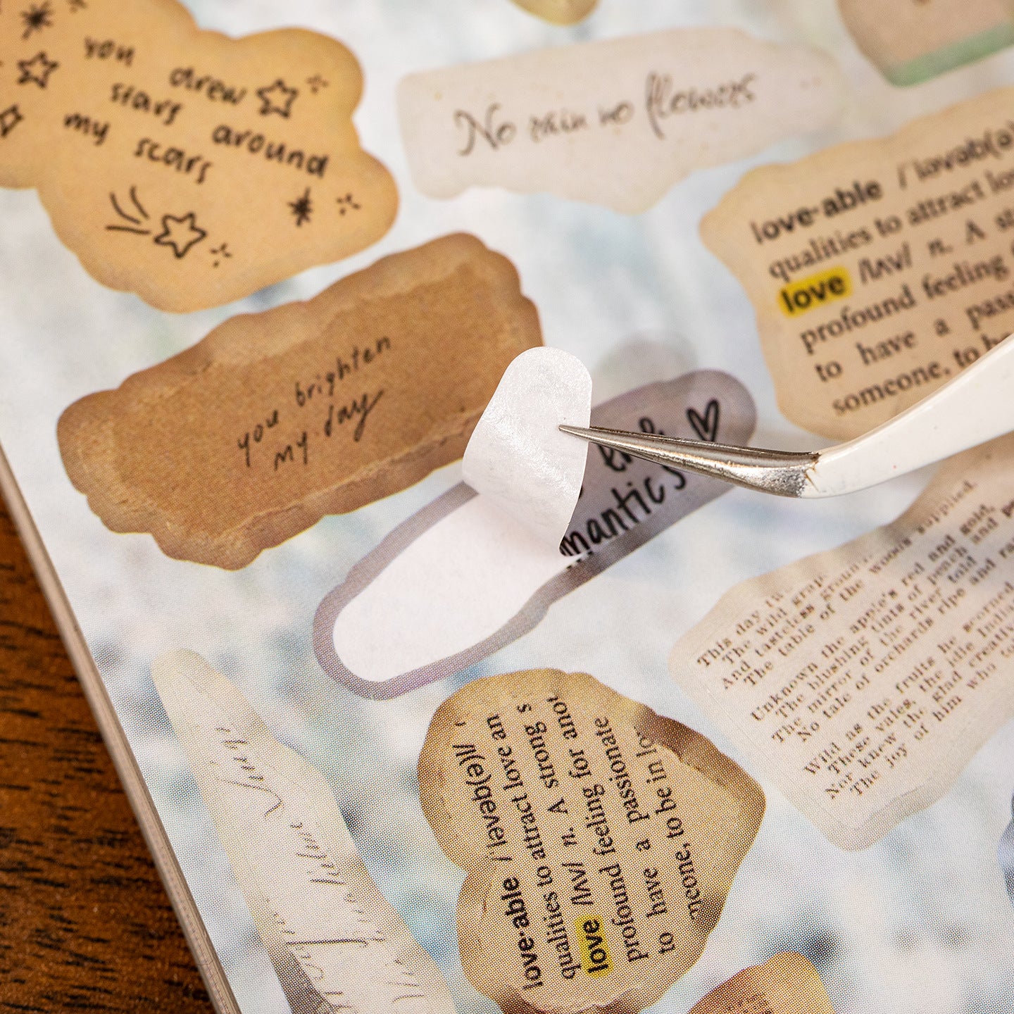 24 Sheets Vintage Words Quote Stickers Book FGCSS