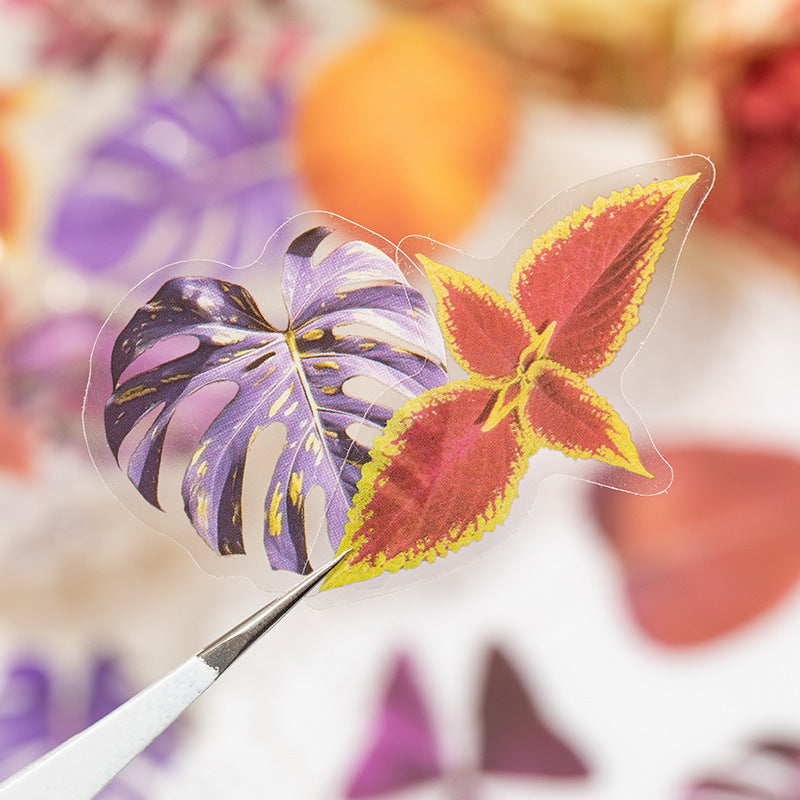 40 Pcs Seasonal Leaf PET Stickers ESSZM