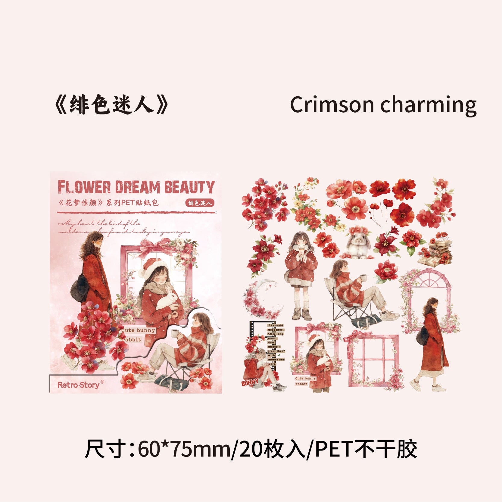 20 Pcs Life Style PET Stickers HMJY