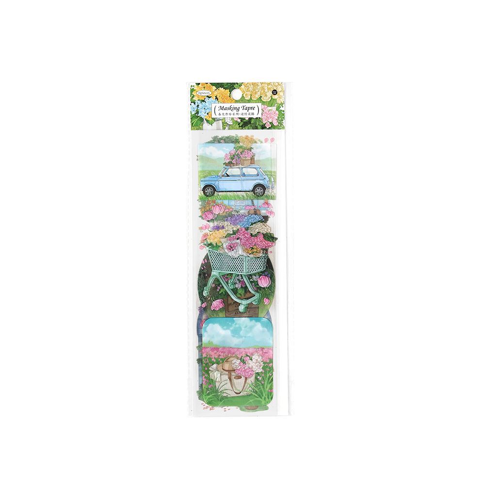 6 Pcs Garden Spring PET Stickers CGZX