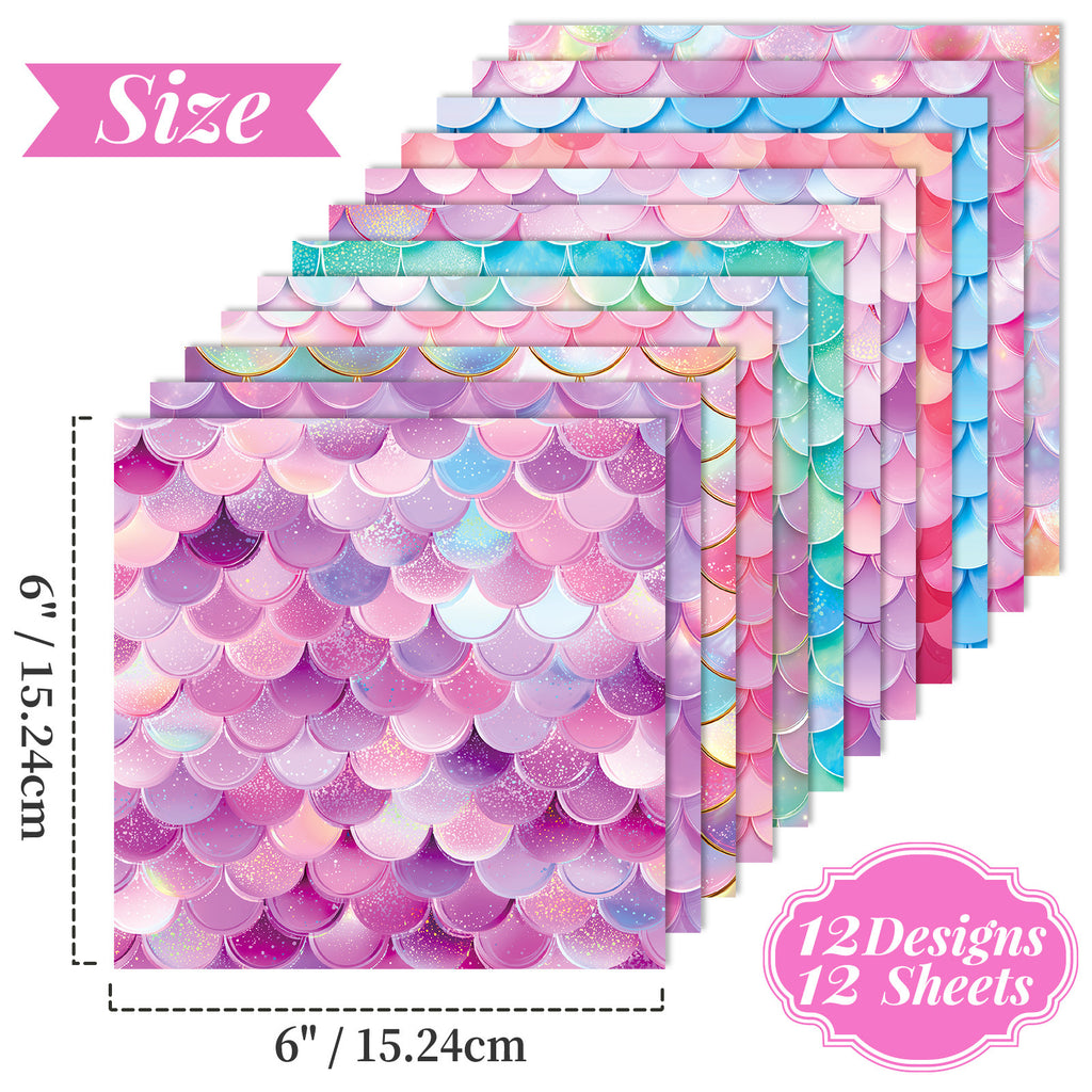 6 inch Fish-scale Scrapbook Paper Pad PA835