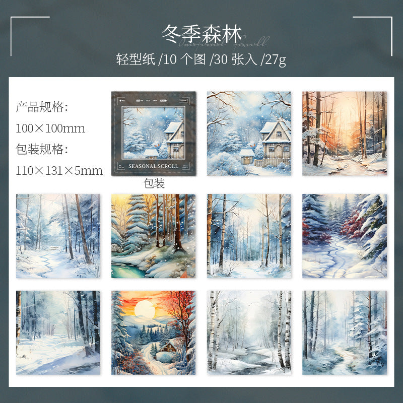 30 Pcs Nature Landscape Scrapbook Paper JJHJ