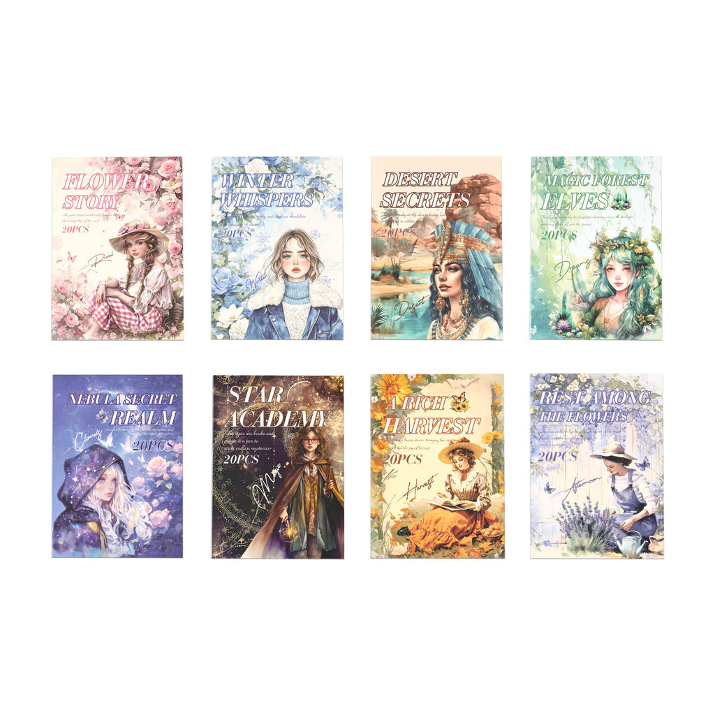 20 Sheets Vintage Journal Stickers Book HYSG