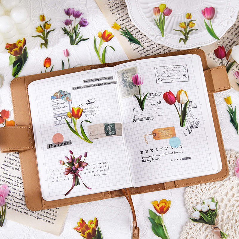 40 Pcs Flower Botanical PET Stickers ZRXY