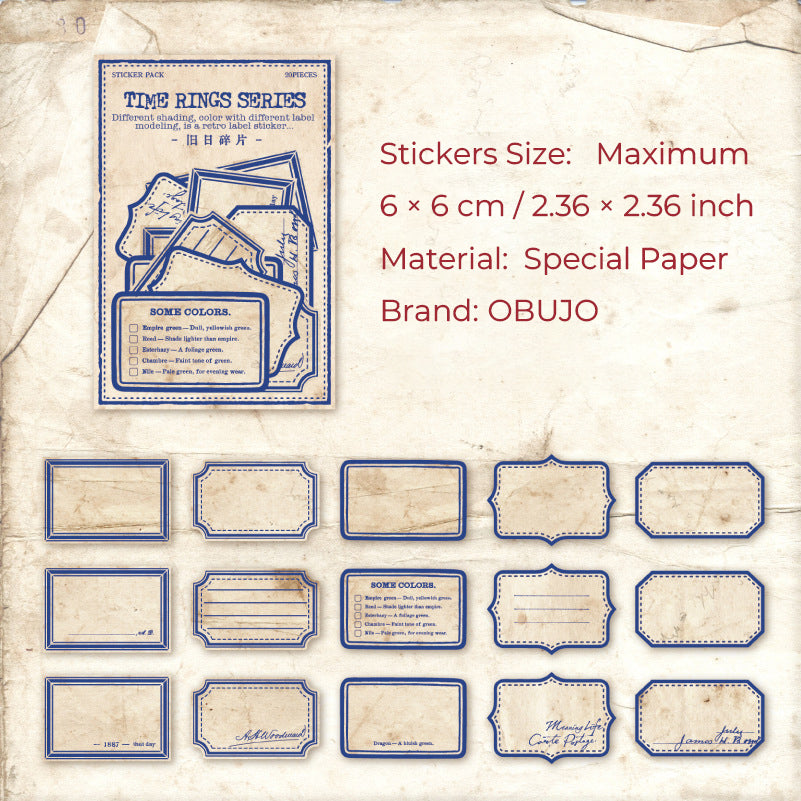 30 Pcs Vintage Lable Stickers SGNL