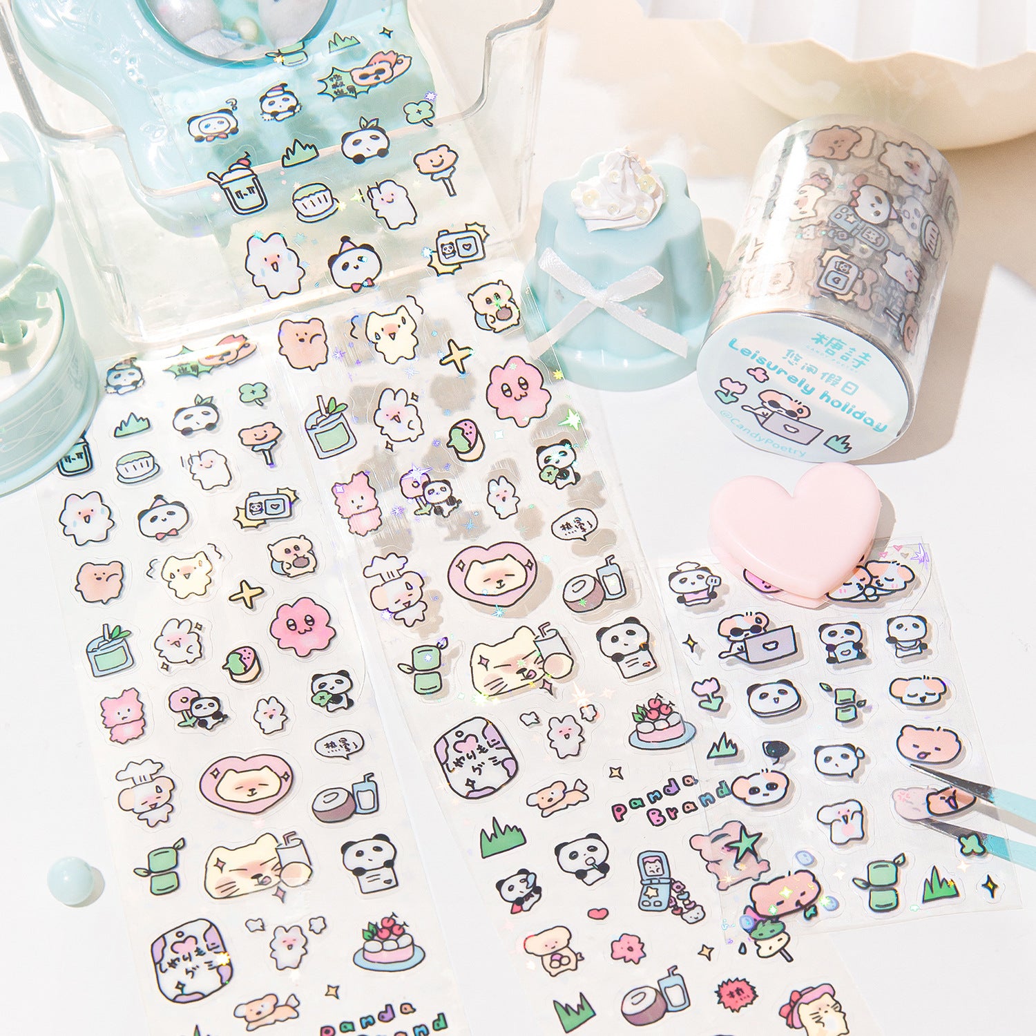 1 Roll Cute PET Stickers Tape KAZX
