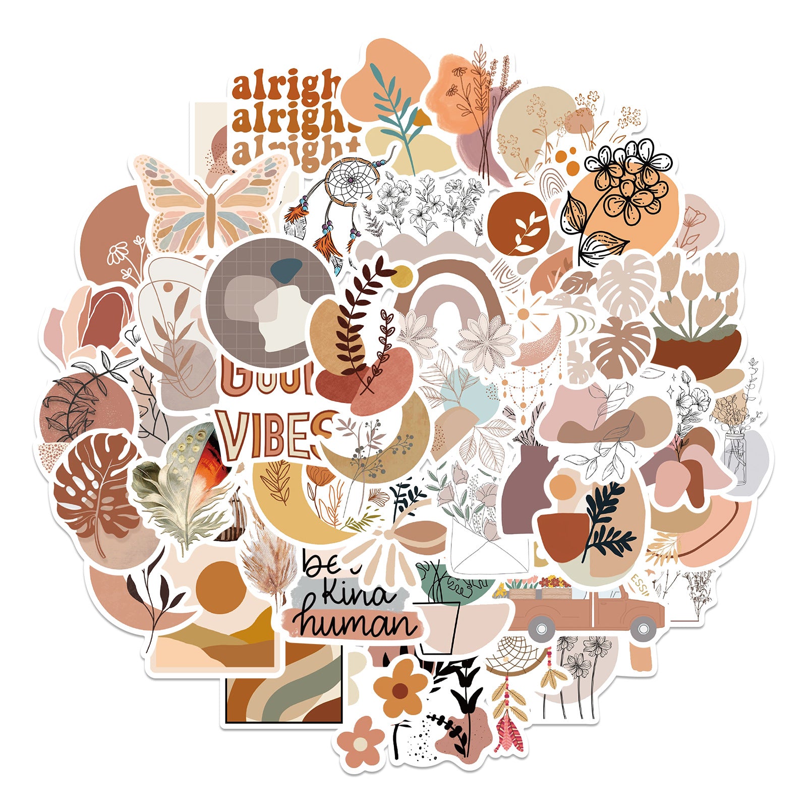 50PCS Boho Waterproof Vinyl Stickers BHO04