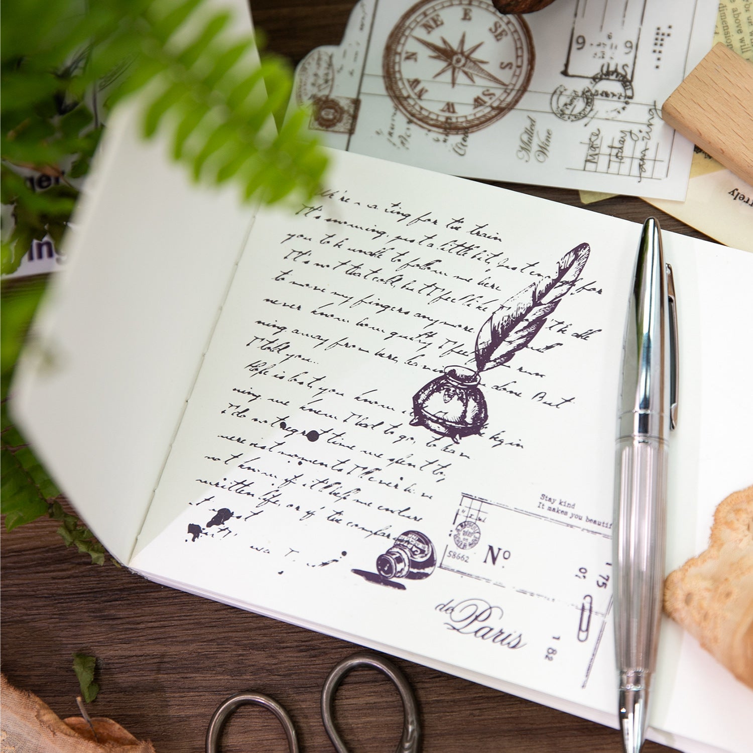 2 Sheets Vintage Handwriting Letter Transfer Stickers SGYJ