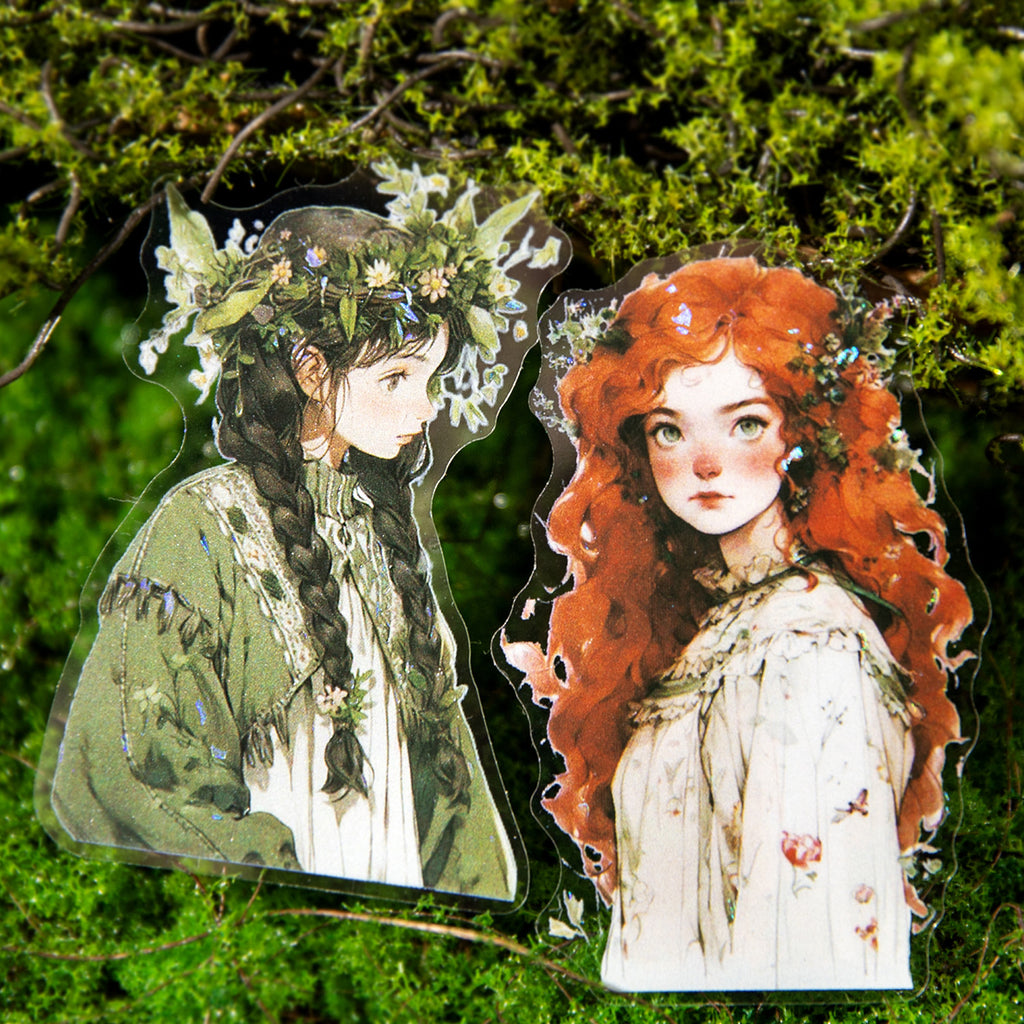 10 Pcs Magic Girl PET Stickers MNGSL