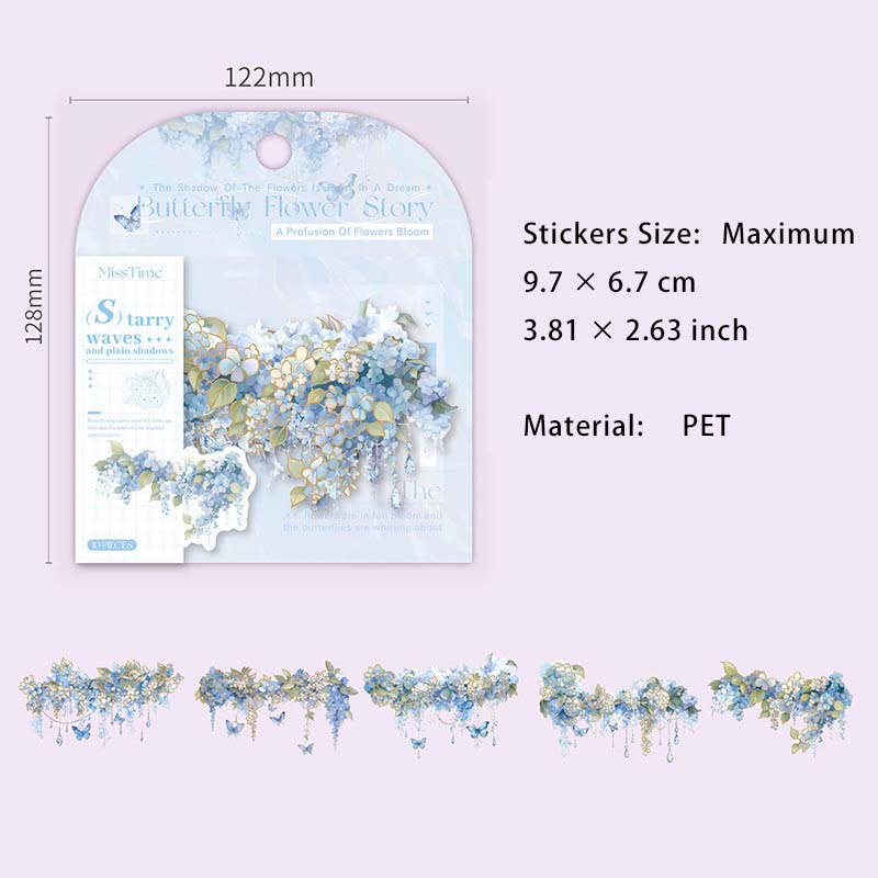 10 Pcs Gold Foil Flower Vine PET Stickers DHWY