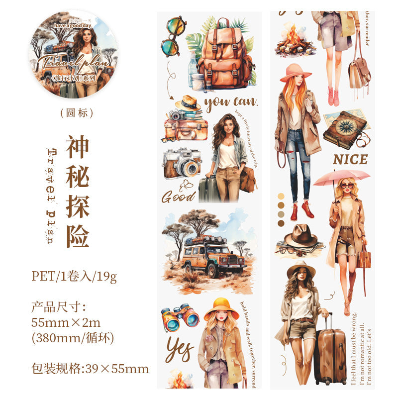 1 Roll Travel Theme PET Tape LXJH