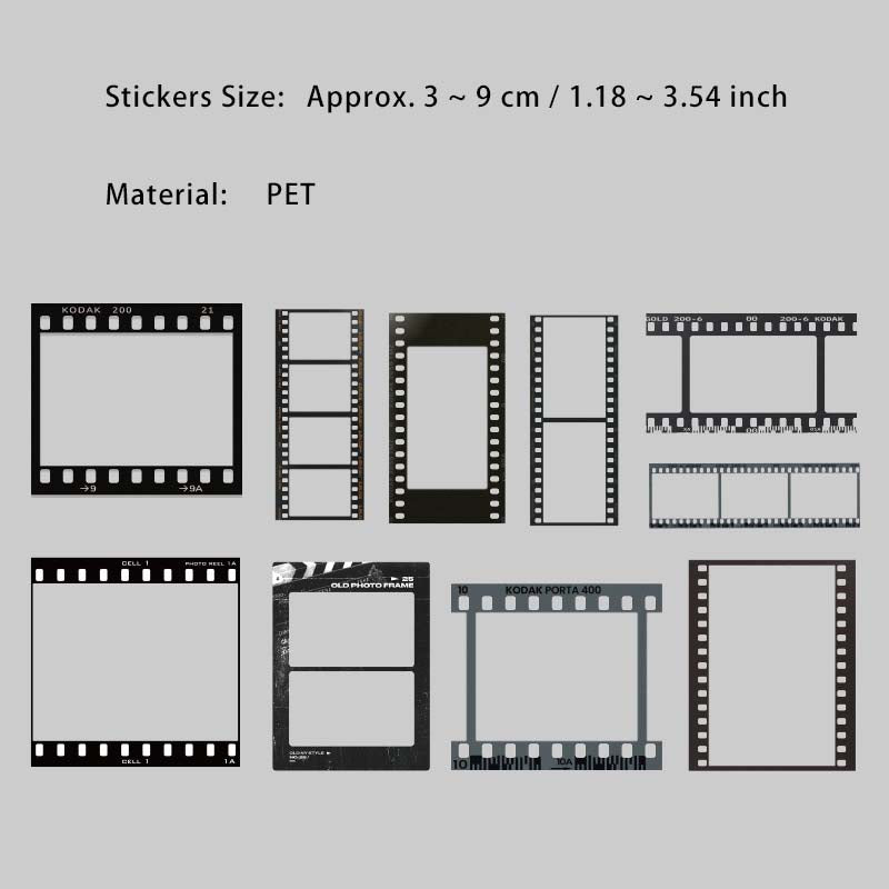 20 Pcs Photography Flim PET Stickers YJSC