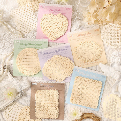 10 Pcs Hollow Cutout Lace Journal Paper GLXX