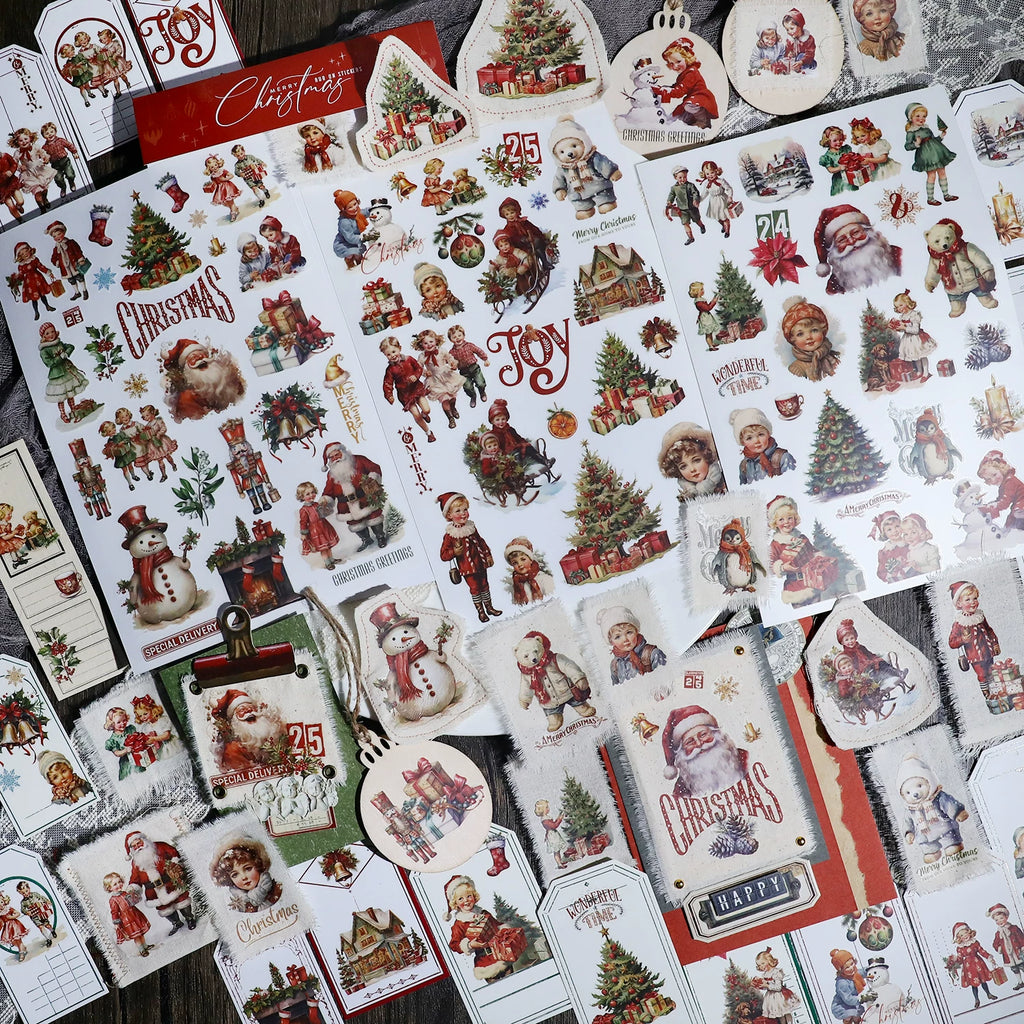 3 Sheets Rub on Stickers - Christmas Santa