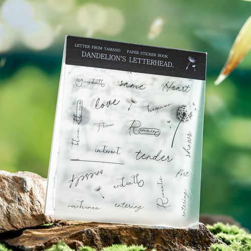 10 Sheet Handwrite Words PET Stickers Book SYSX