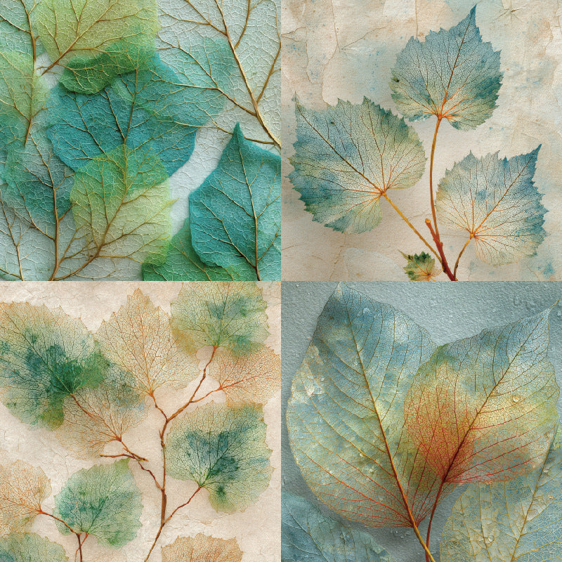 6 inch Green Leaf Texture Scrapbook Paper Pad SKP577