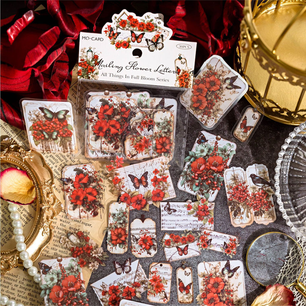 30 Pcs Vintage PET Stickers SMWX