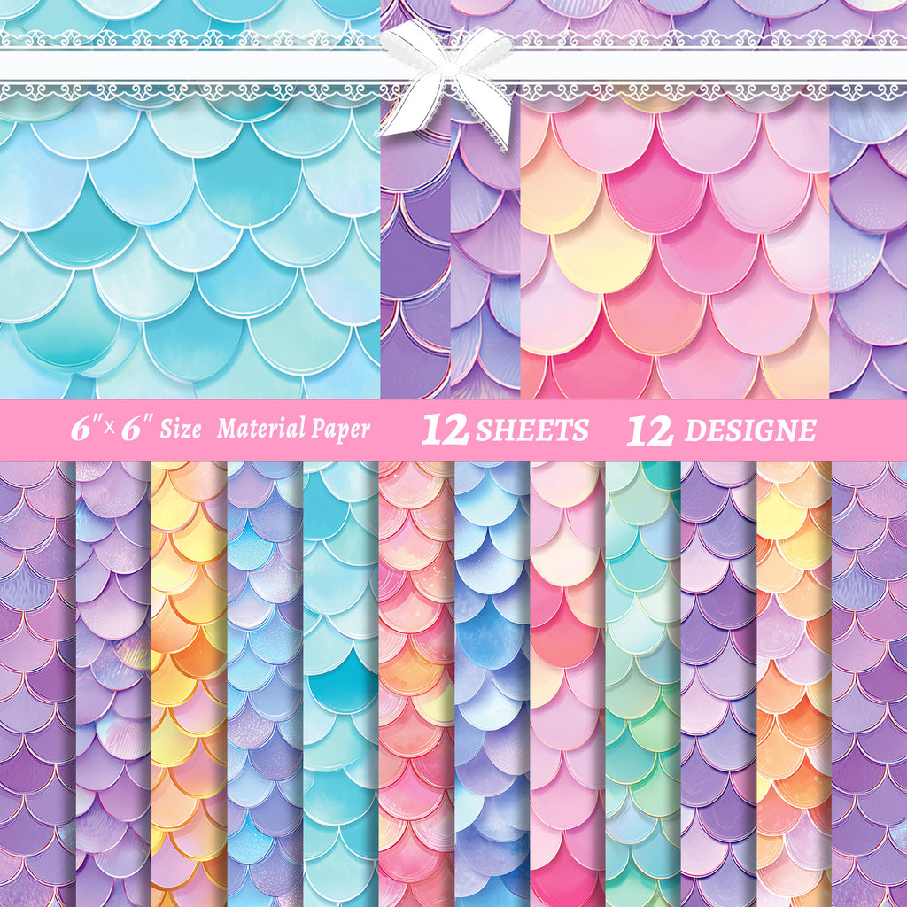 6 inch Fish-scale Scrapbook Paper Pad PA834