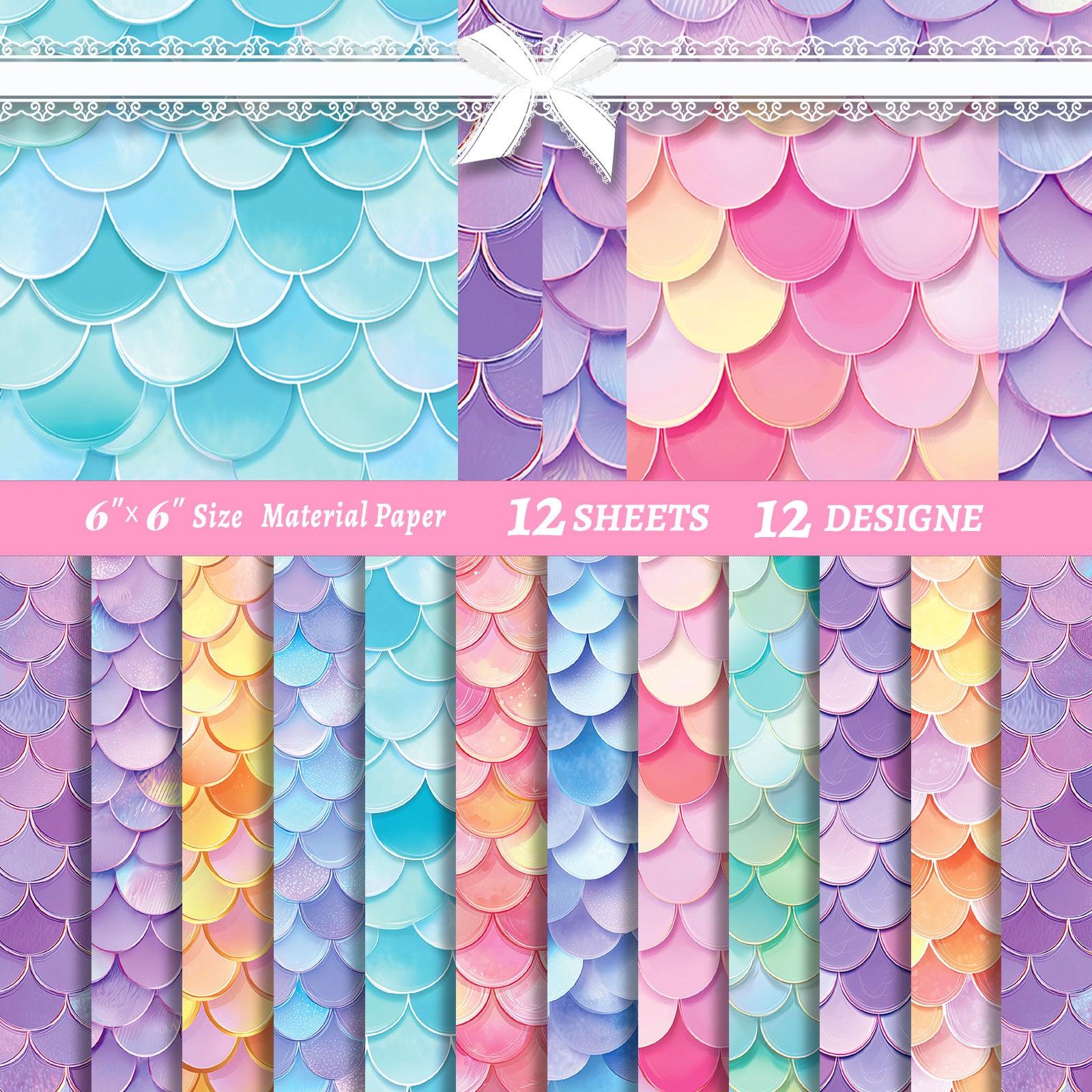 6 inch Fish-scale Scrapbook Paper Pad PA834