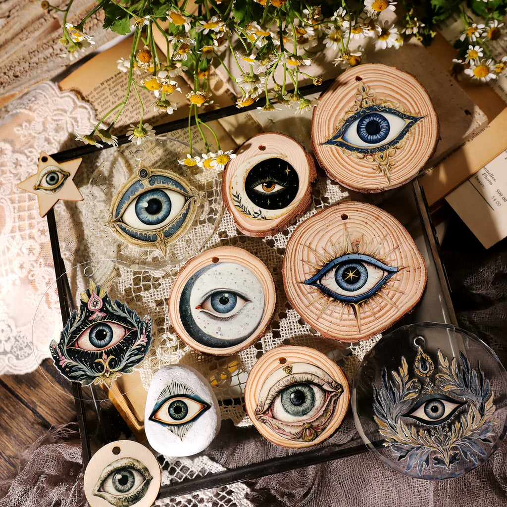 2 Sheets Waterproof Rub on Stickers - Eyes