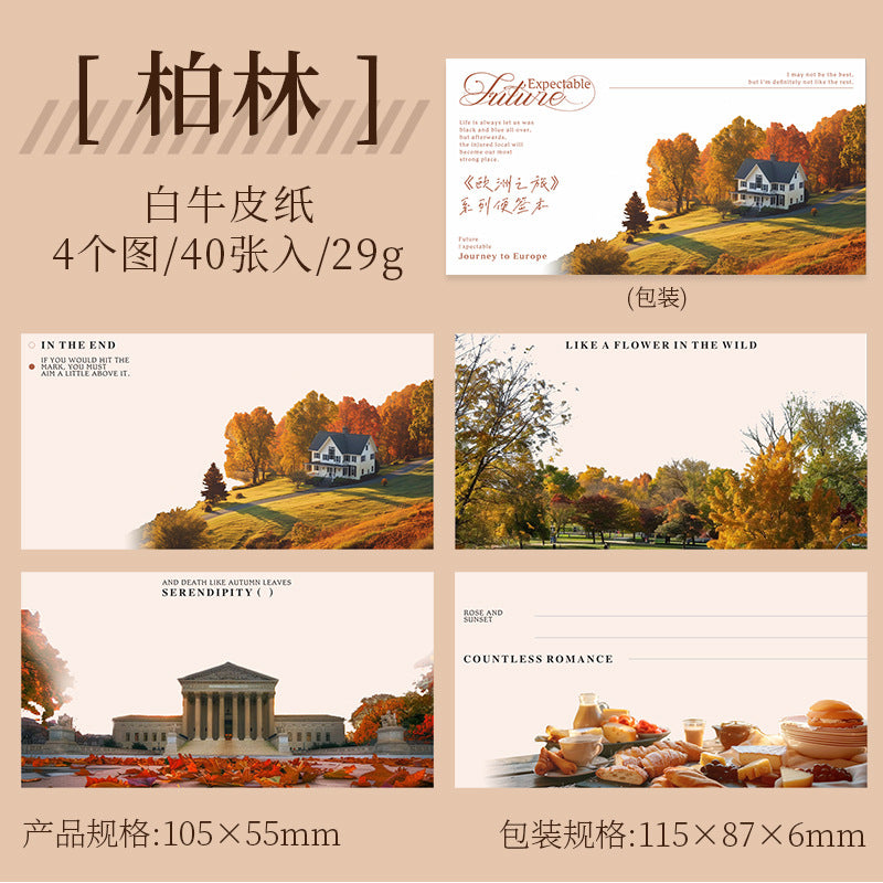 40 Sheets Europe Landscape Notepad Paper OZZL