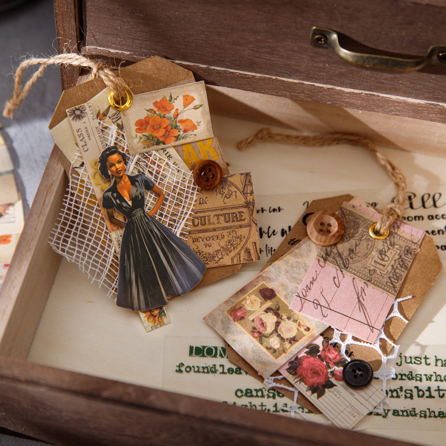 20 Pcs Vintage Junk Journal Stickers FGCL