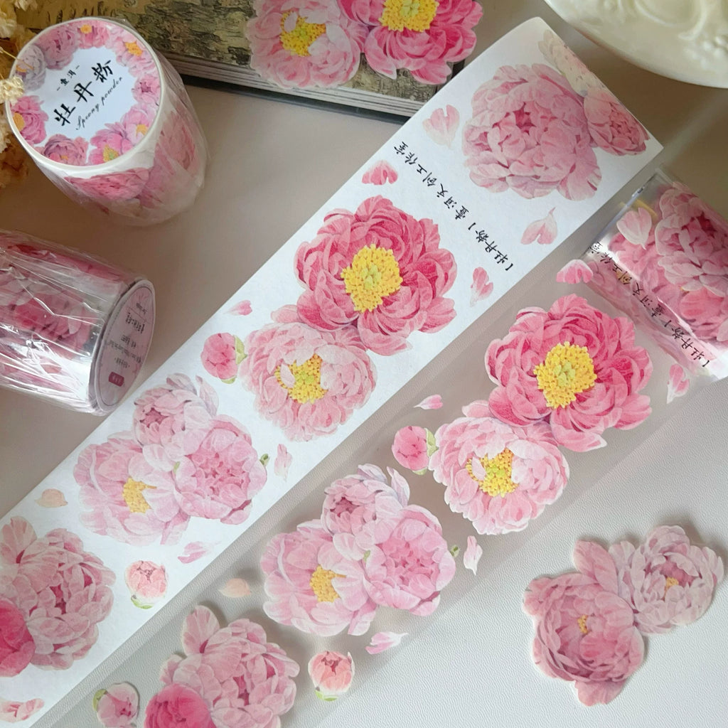 Floral Decorative Tape Rolls- Peony Blush