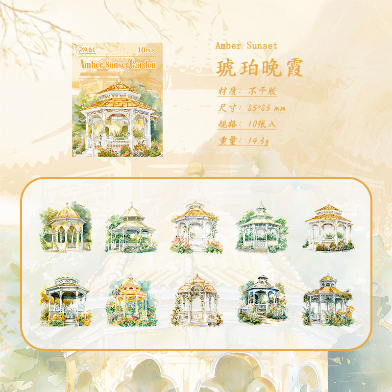 10 Pcs Garden Pavilion Stickers LGJT