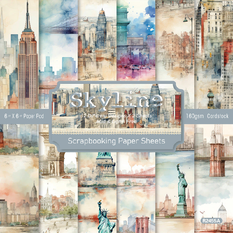 6 inch Newyork Scrapbook Paper Pad SKP455