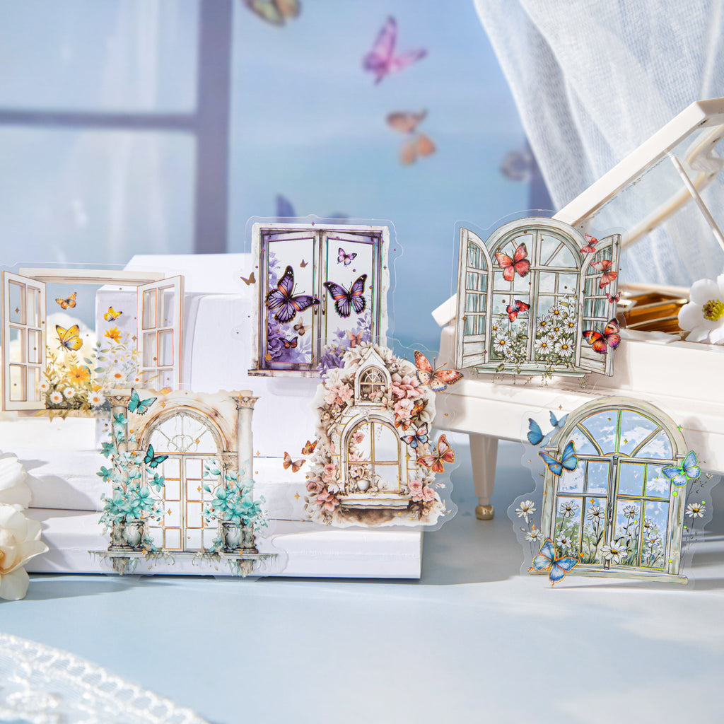 10 Pcs Butterfly Door Window PET Stickers DWCB