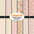 6 inch Pink Floral Scrapbook Paper Pad PA271