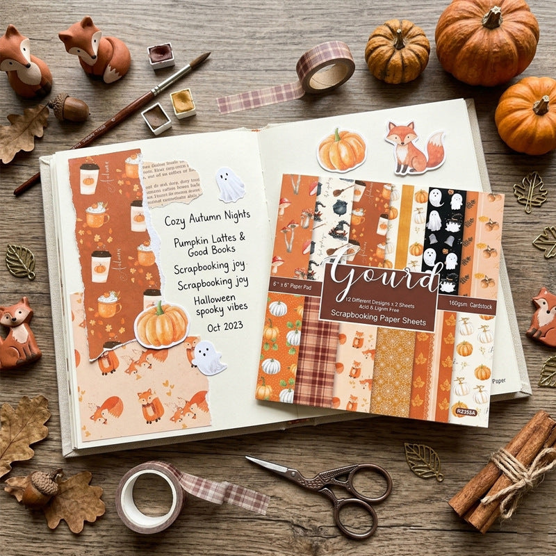 6 inch Halloween Scrapbook Paper Pad SKP355A