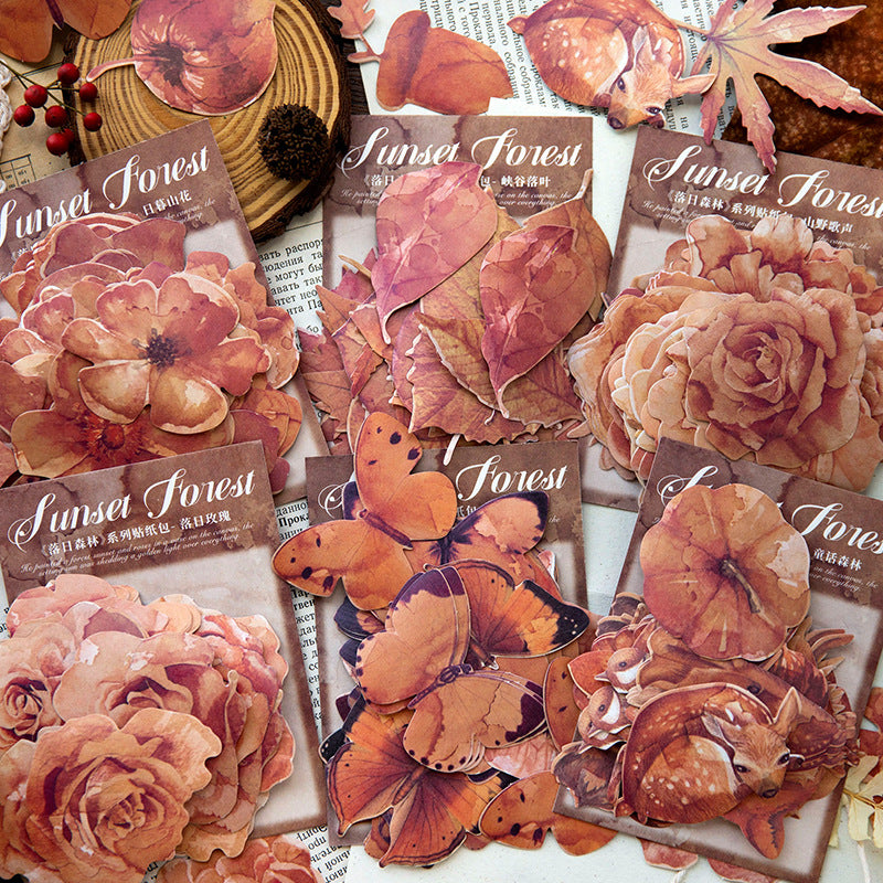 45 Pcs Vintage Plant Stickers LRSL