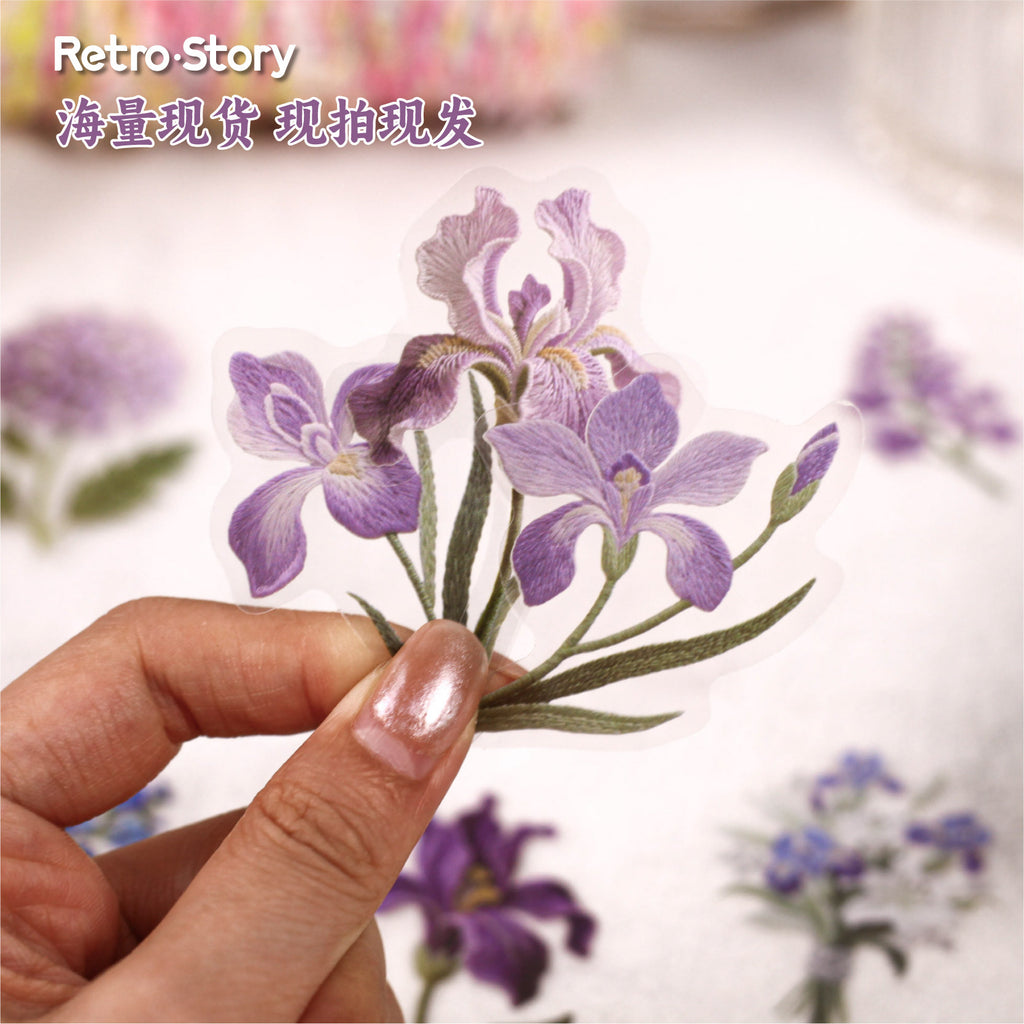 15 Pcs Flower PET Stickers ZXXL