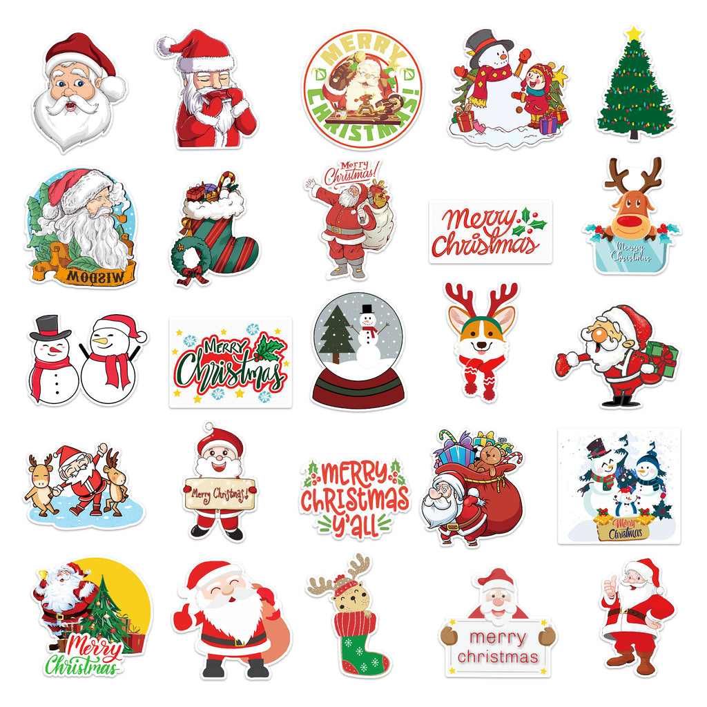 50 Pcs Vinyl Chirstmas Stickers SDJ354