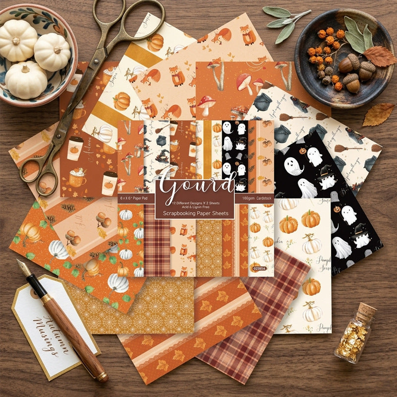 6 inch Halloween Scrapbook Paper Pad SKP355A
