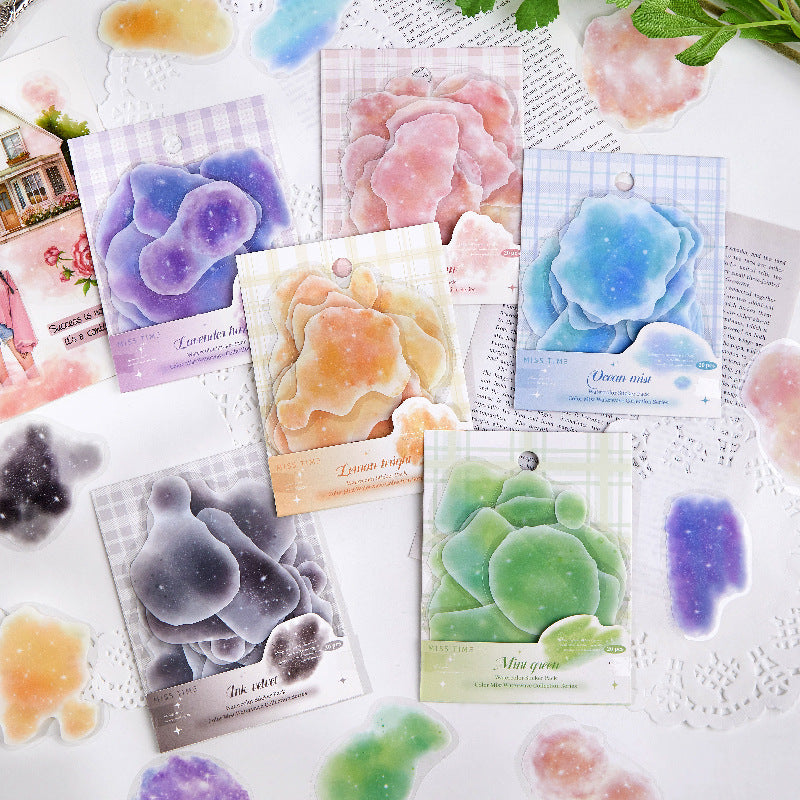 20 Pcs Watercolor Themed PET Stickers CWSY